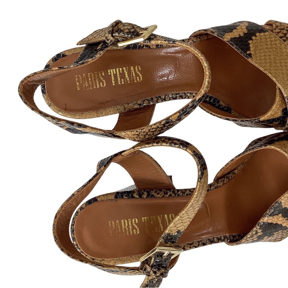 PARIS TEXAS Size 39.5 Python Print Platform Sanda… - image 7